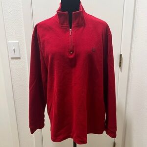 Chaps Red Quarter Zip Cotton Pullover Sweatshirt Men’s Large